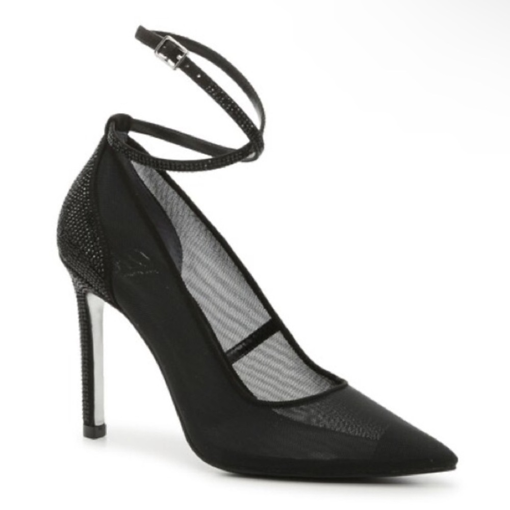 Jennifer Lopez Morley Elegant Black Women's Stiletto Heels Rhinestone
